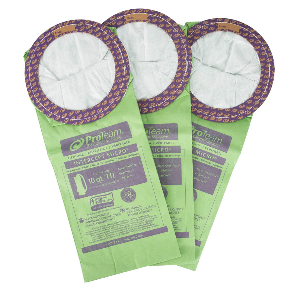 PROTEAM LARGE SUPER COACH
BACKPACK VAC BAGS (10 QT) 
10/PK (FOR ROUND VAC)