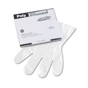CLEAR POLYETHYLENE FOOD HAND- LING GLOVES 100/pk 10/CS 