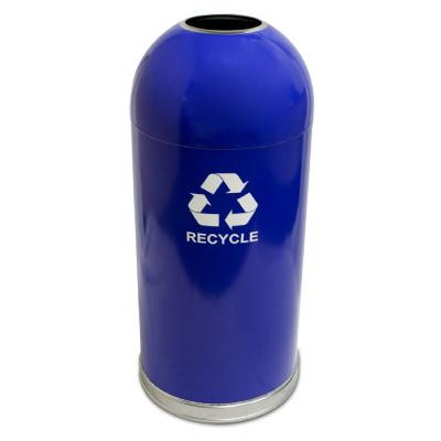 WITT DOME TOP RECYCLING TRASH CAN 15 GAL BLUE &quot;RECYCLE&quot;