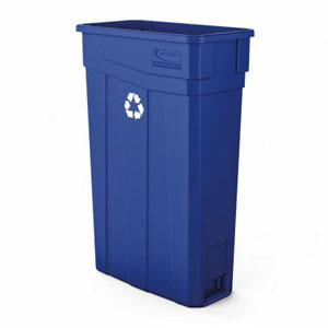 23 GALLON RESIN SLIM TRASH CAN  WITH HANDLES - BLUE